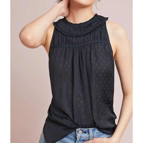 Anthropologie Maeve Clovis Pleated Top 0 - Picture 1 of 12